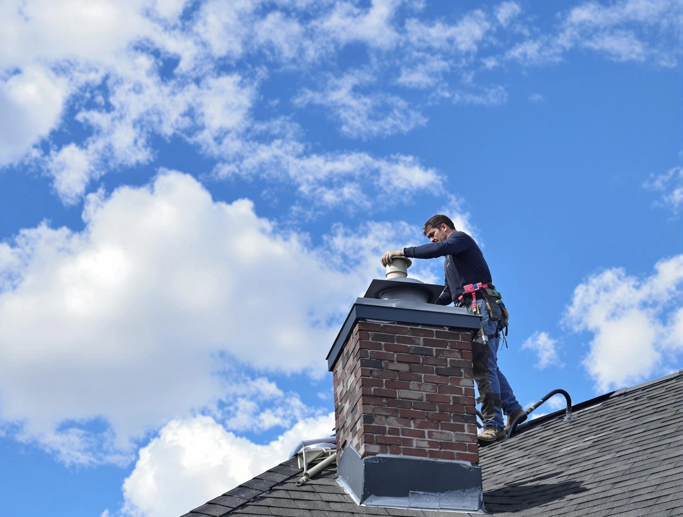 Green Hill Chimney Sweep installing a sturdy chimney cap in Green Hill, TN