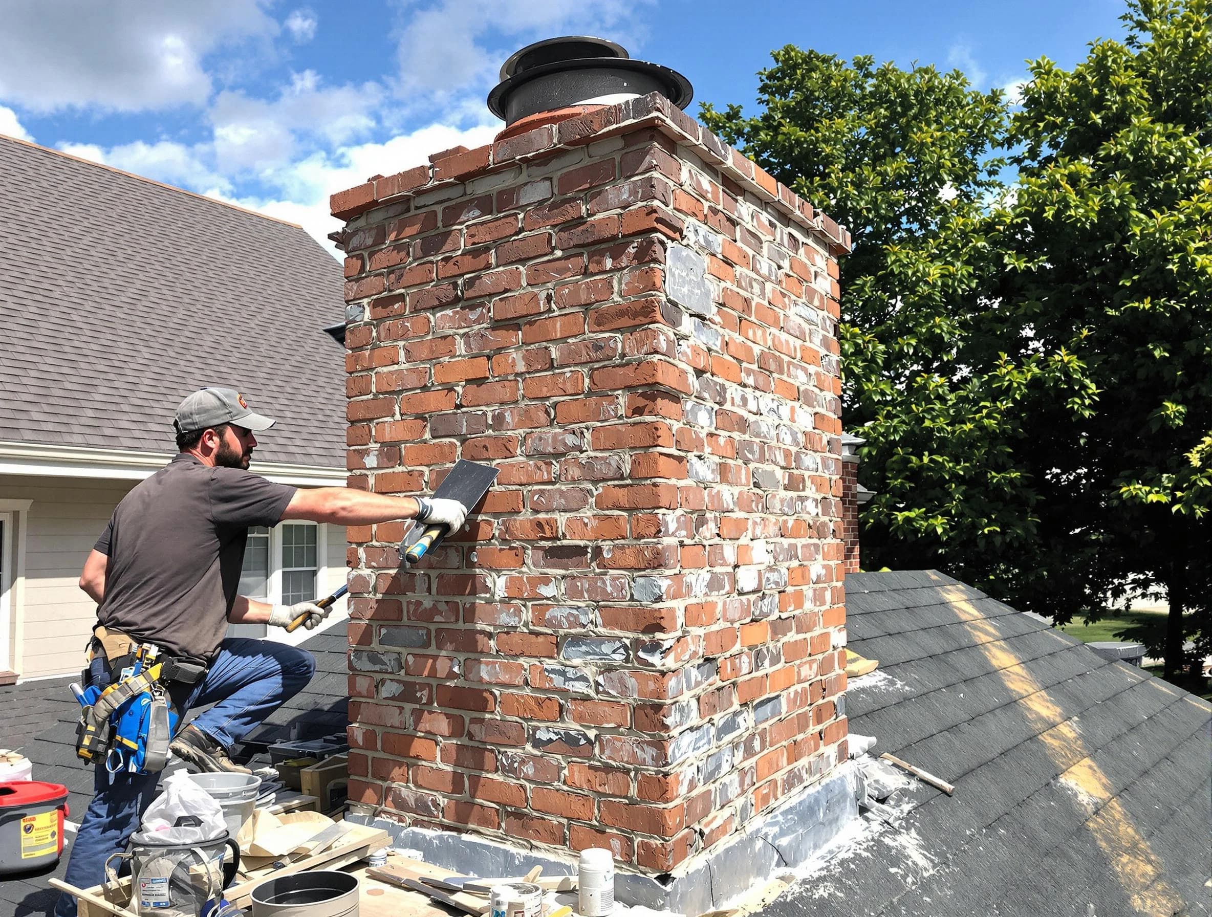 Completed chimney rebuild by Green Hill Chimney Sweep in Green Hill, TN