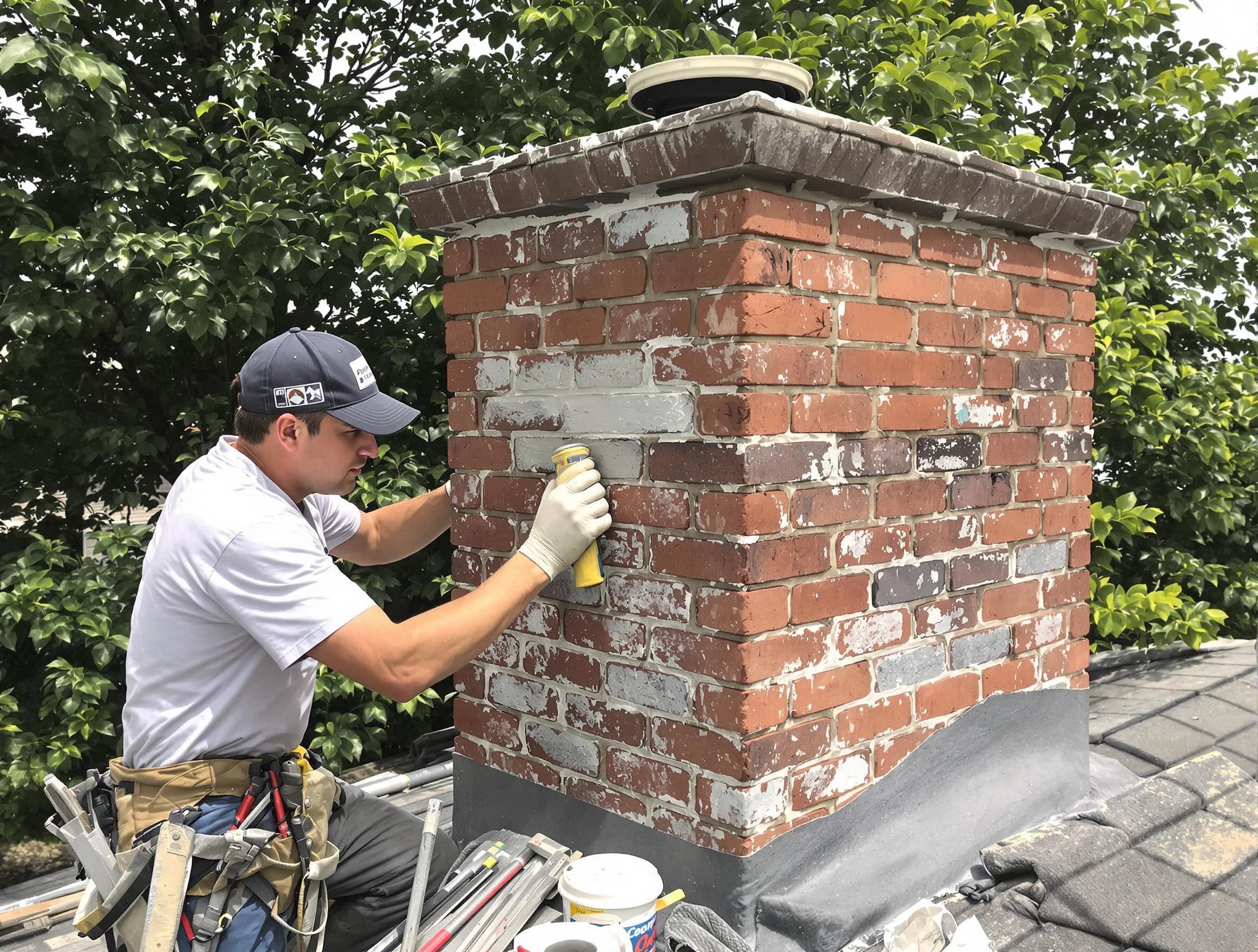 Green Hill Chimney Sweep restoring an aging chimney in Green Hill, TN
