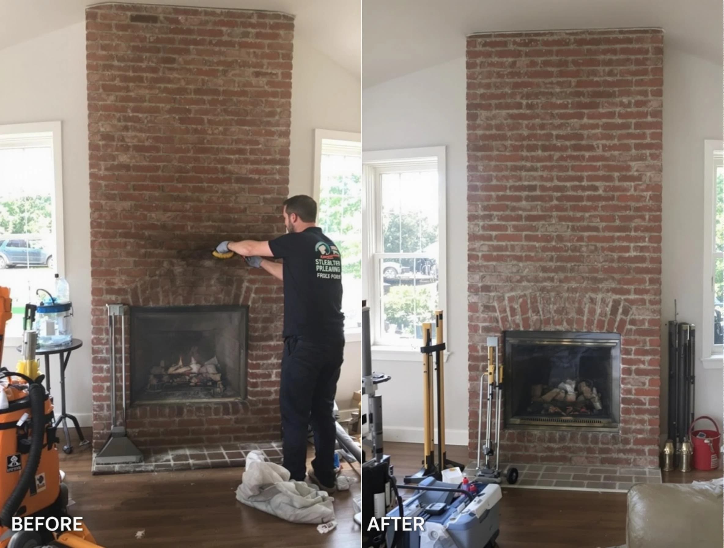 Finished chimney sweeping service by Green Hill Chimney Sweep in Green Hill, TN