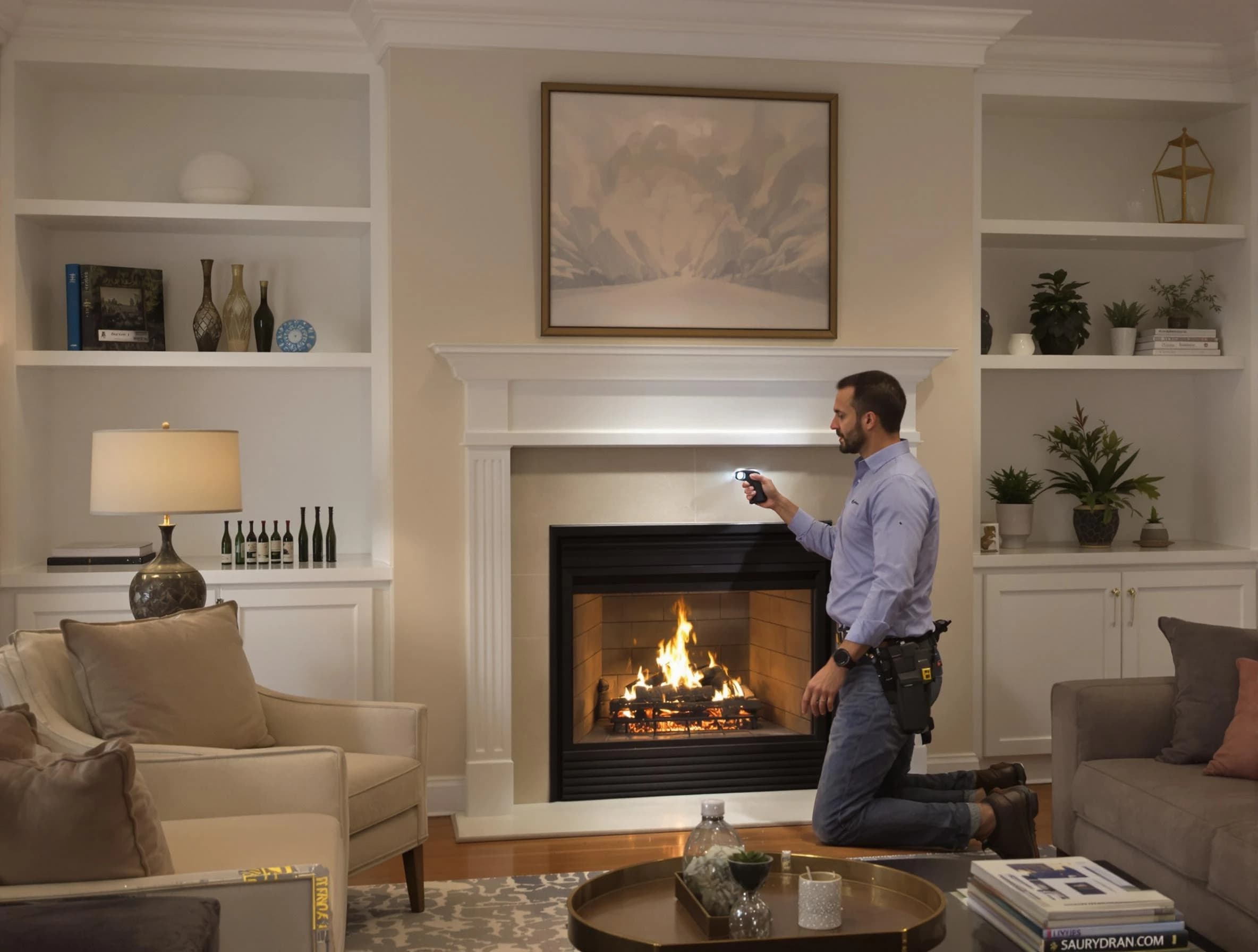 Green Hill Chimney Sweep conducting a fireplace safety inspection in Green Hill, TN