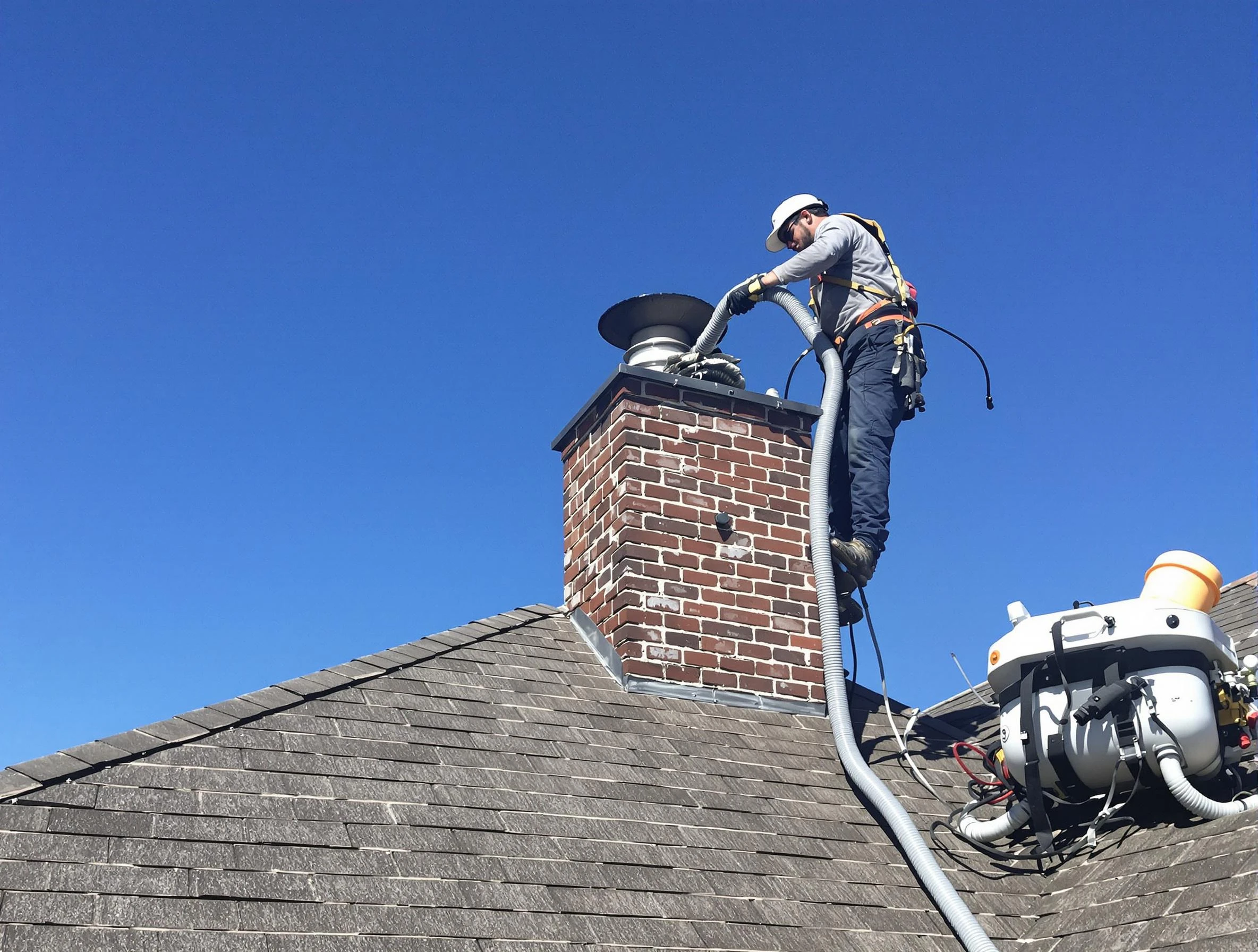 Dedicated Green Hill Chimney Sweep team member cleaning a chimney in Green Hill, TN