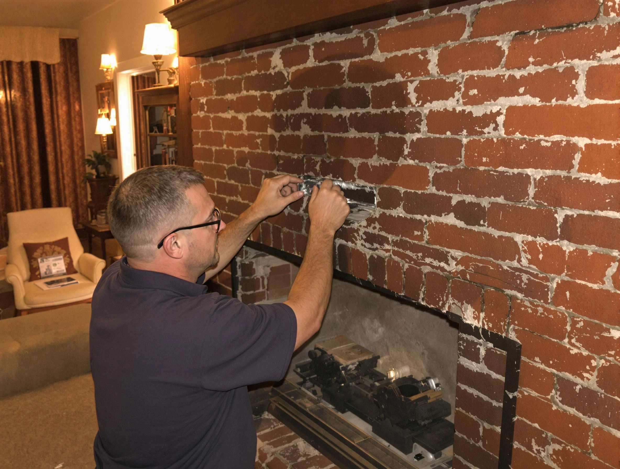 Green Hill Chimney Sweep expert fixing a fireplace in Green Hill, TN